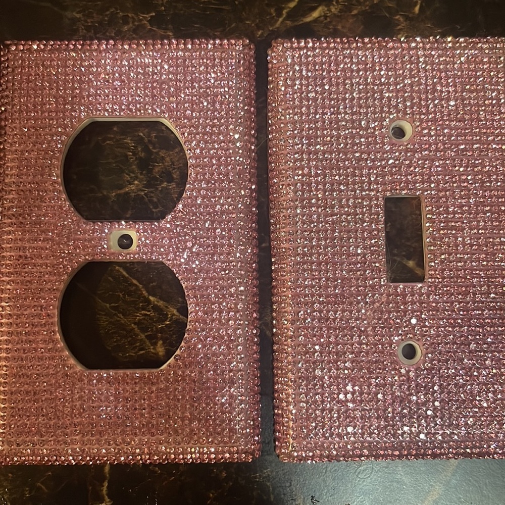 Pink Rhinestone Light Switch & Outlet Covers